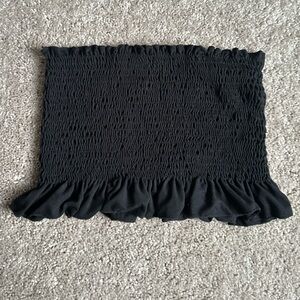 Forever 21 Black Ruffled Crop Top